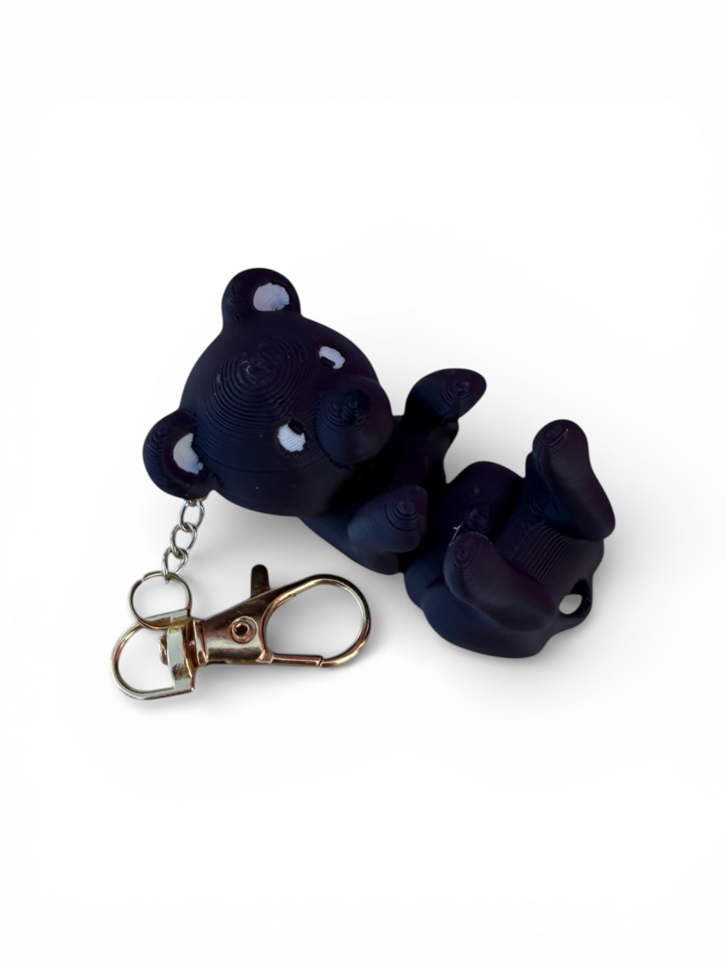 FlexiPets™ Bear Keychain Charm, Brown, 3D Articulated Design with Metal Clasp