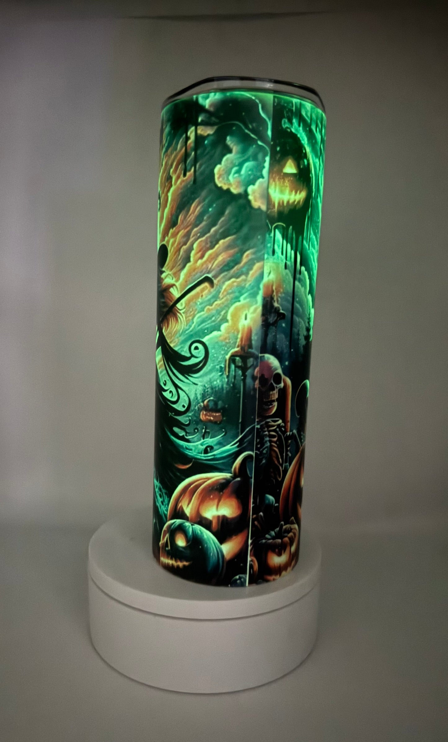 Glow in the Dark Castle and Witch Tumbler
