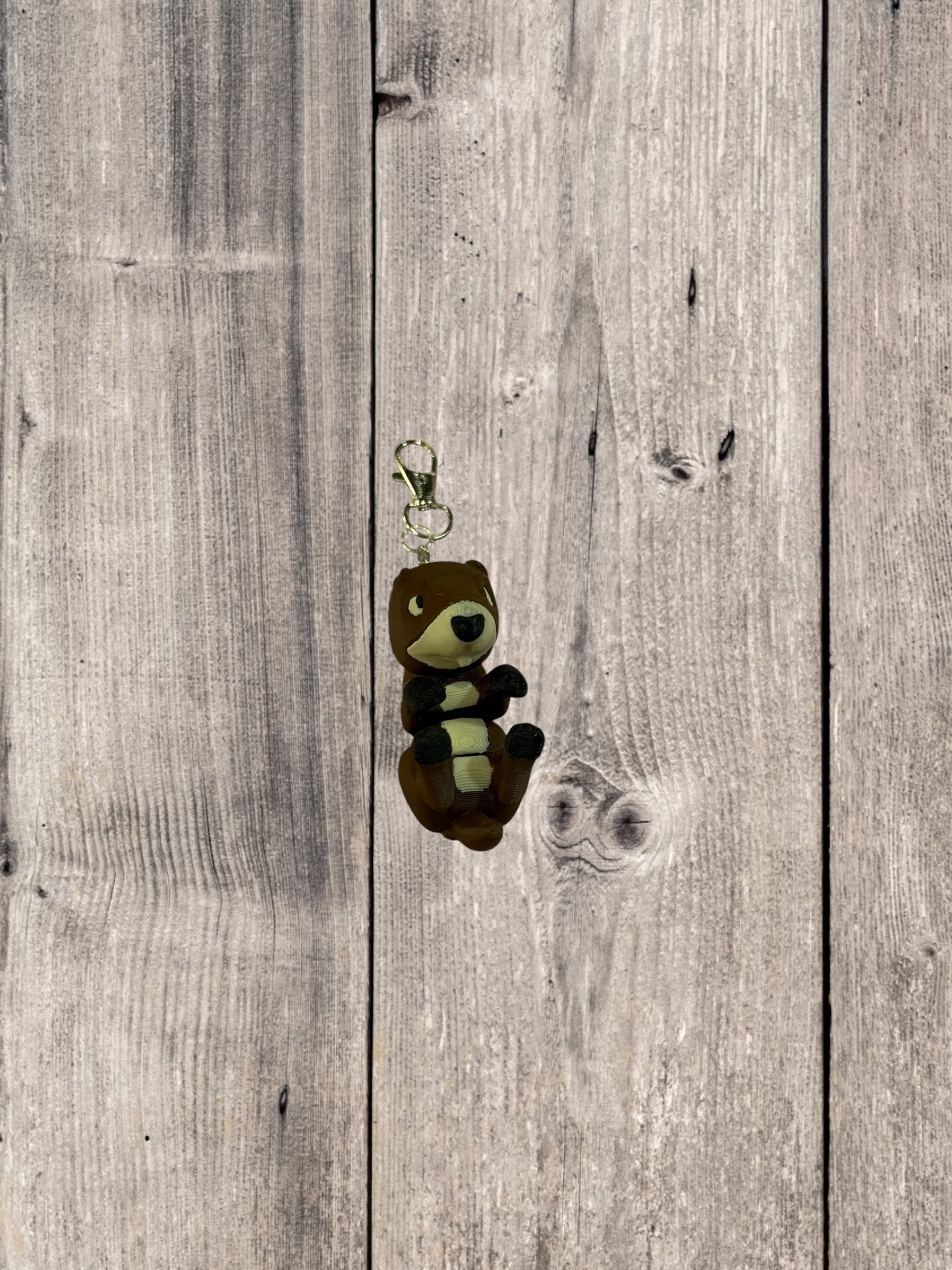 FlexiPets™ Articulated Animal Keychain Groundhog Design with Swivel Clasp