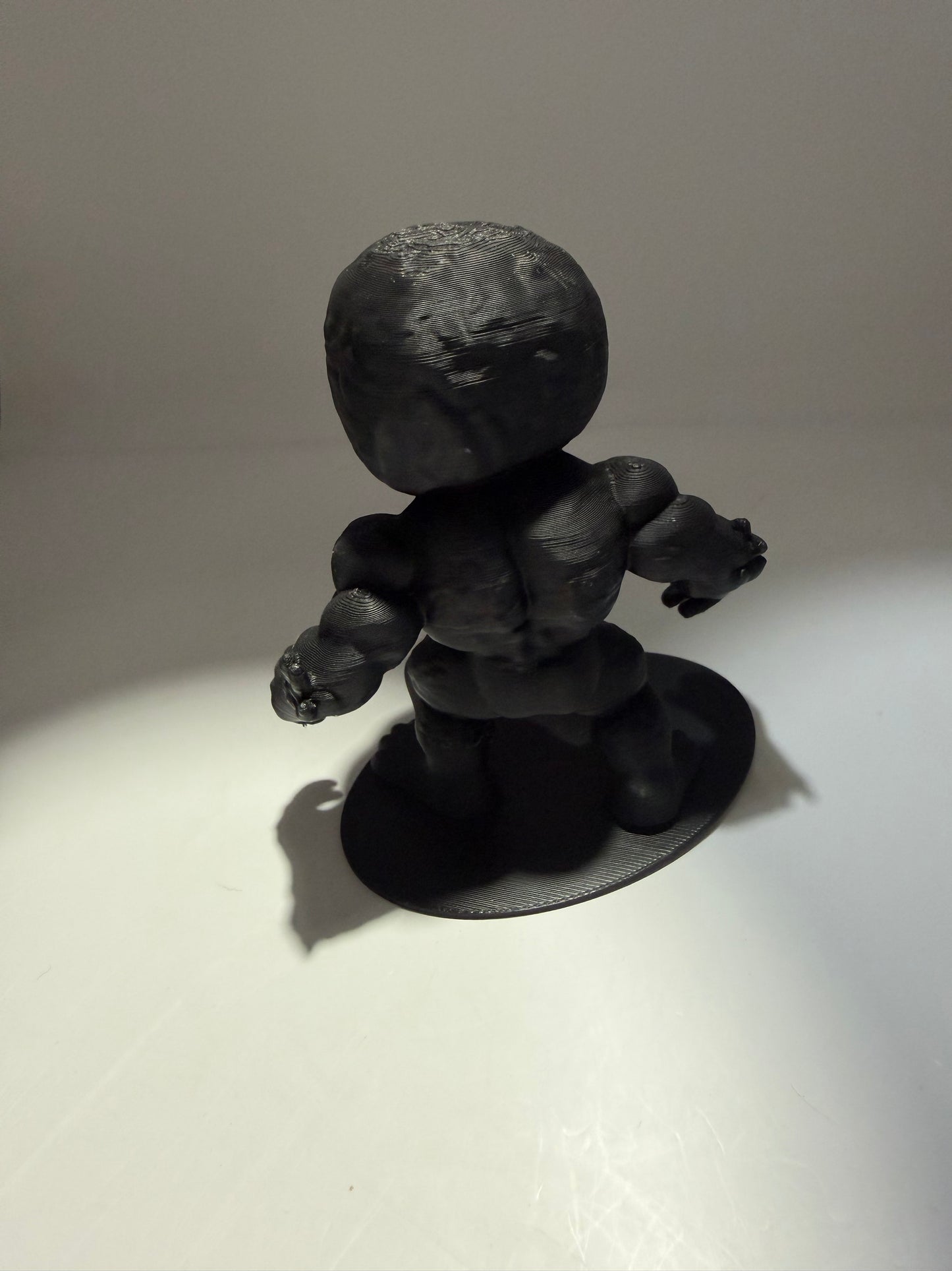 3D Printed Venom Chibi Figure, Black, Collectible Superhero Statue with Base