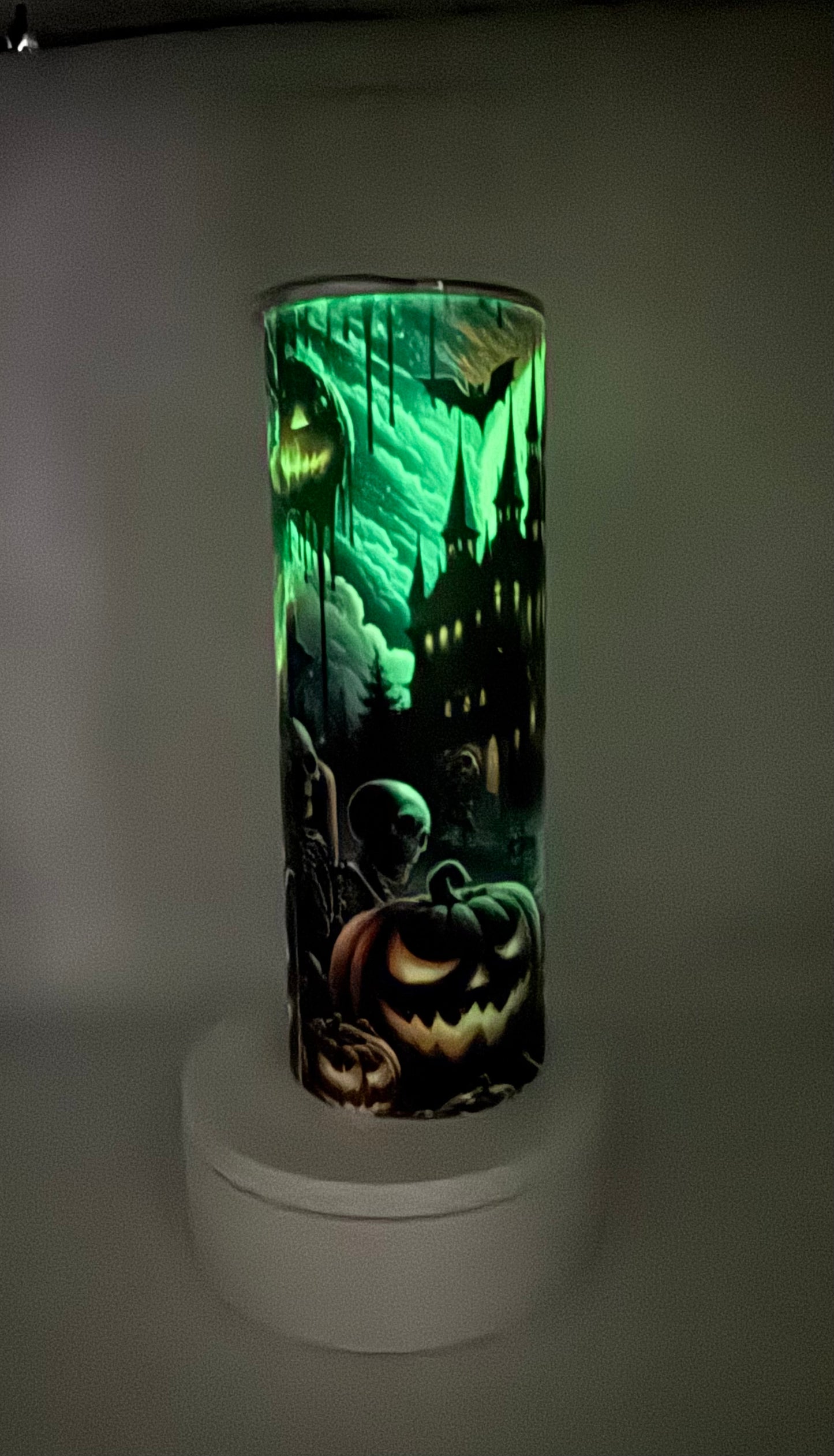 Glow in the Dark Castle and Witch Tumbler