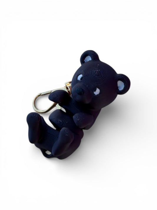 FlexiPets™ Bear Keychain Charm, Brown, 3D Articulated Design with Metal Clasp