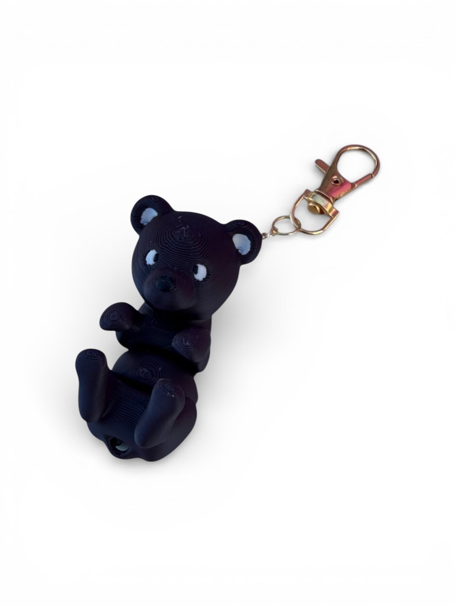 FlexiPets™ Bear Keychain Charm, Brown, 3D Articulated Design with Metal Clasp