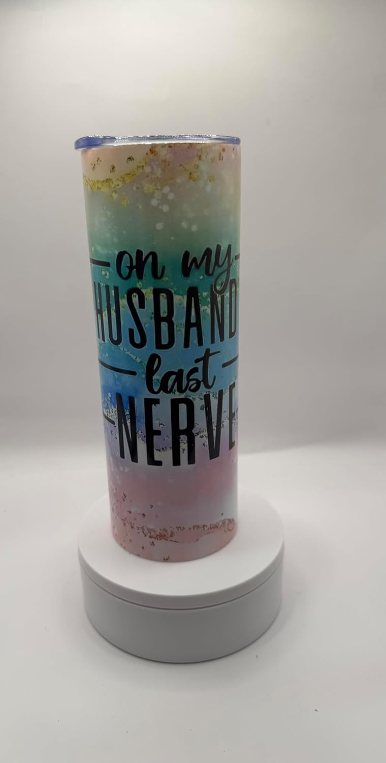 Insulated Travel Tumbler with Gradient Design, 20 oz, Stainless Steel