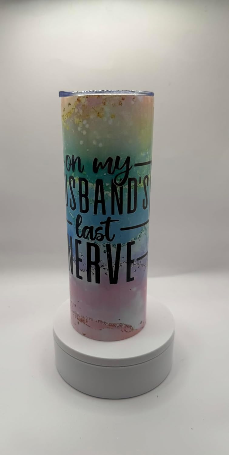 Insulated Travel Tumbler with Gradient Design, 20 oz, Stainless Steel