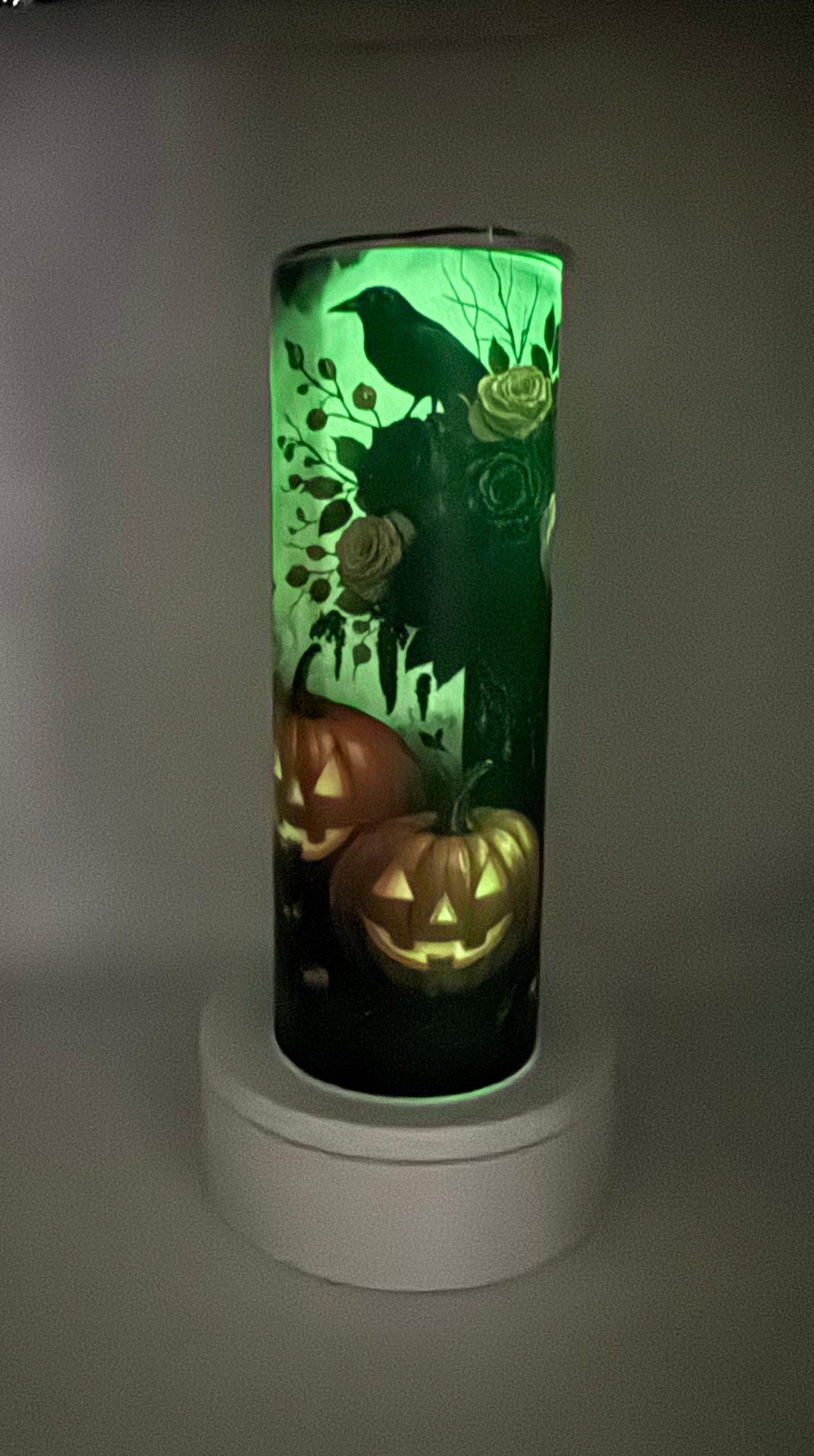 Glow in the Dark Rose & Crow Tumbler