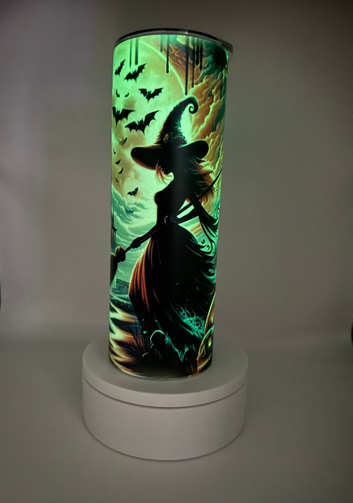 Glow in the Dark Castle and Witch Tumbler