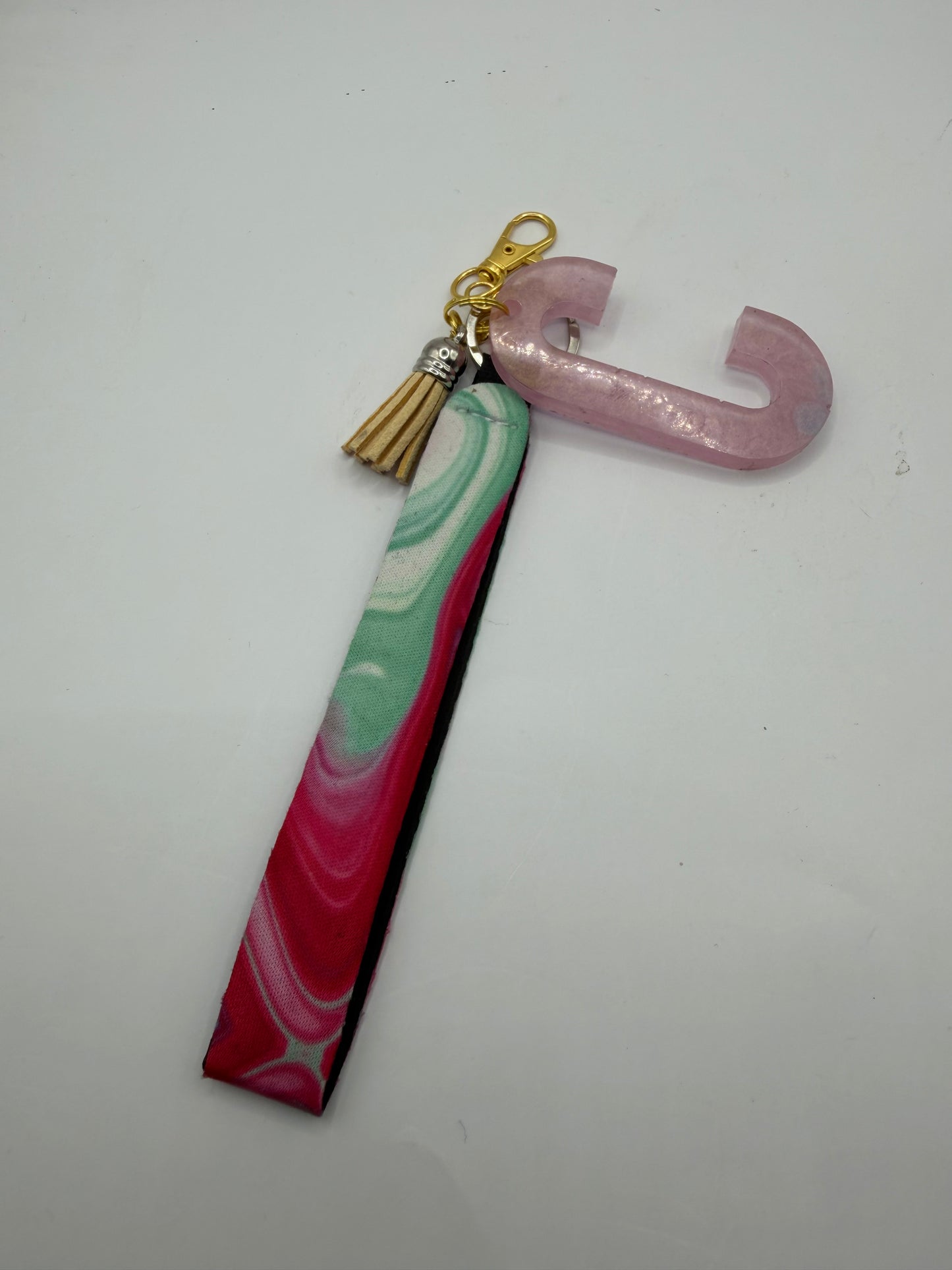 Glitter Lanyard Keychain with Metal Hook