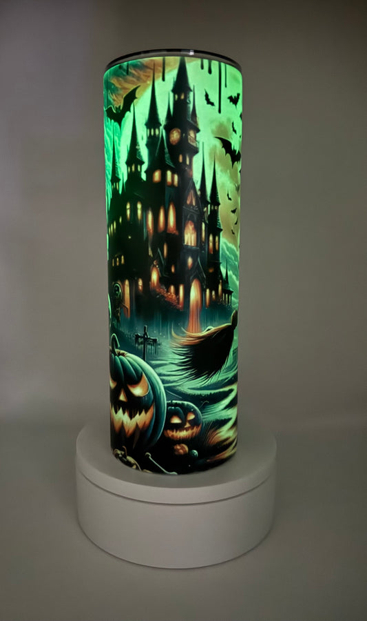 Glow in the Dark Castle and Witch Tumbler