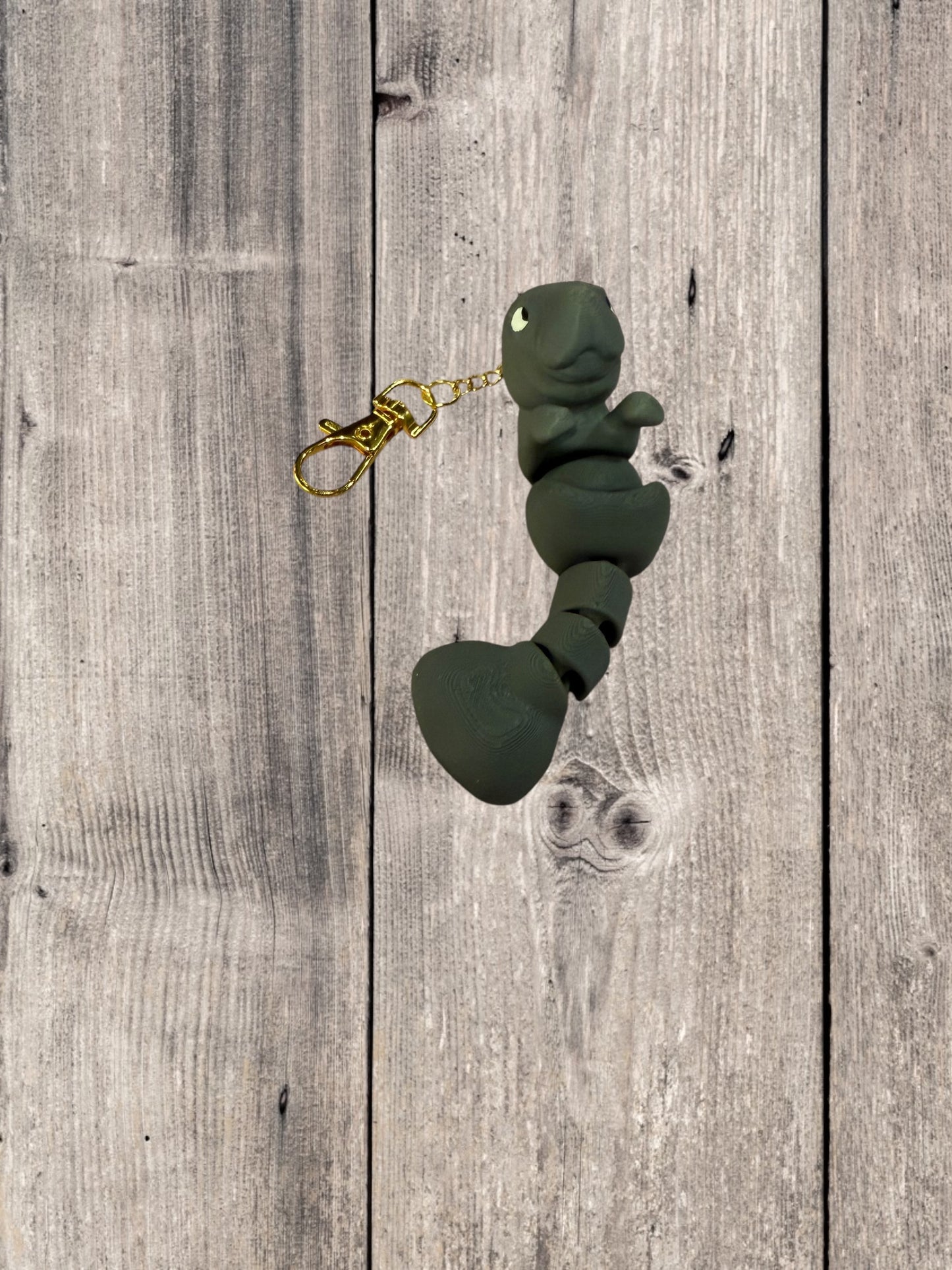 FlexiPets™ Articulated Manatee Keychain with Clasp, Gray Flexible Fidget Toy Charm