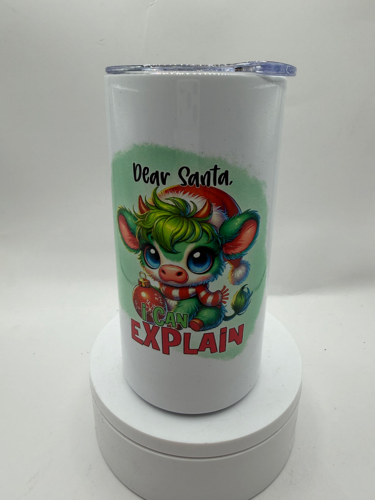 Dear Santa I Can Explain Christmas Tumbler, Stainless Steel with Colorful Holiday Design