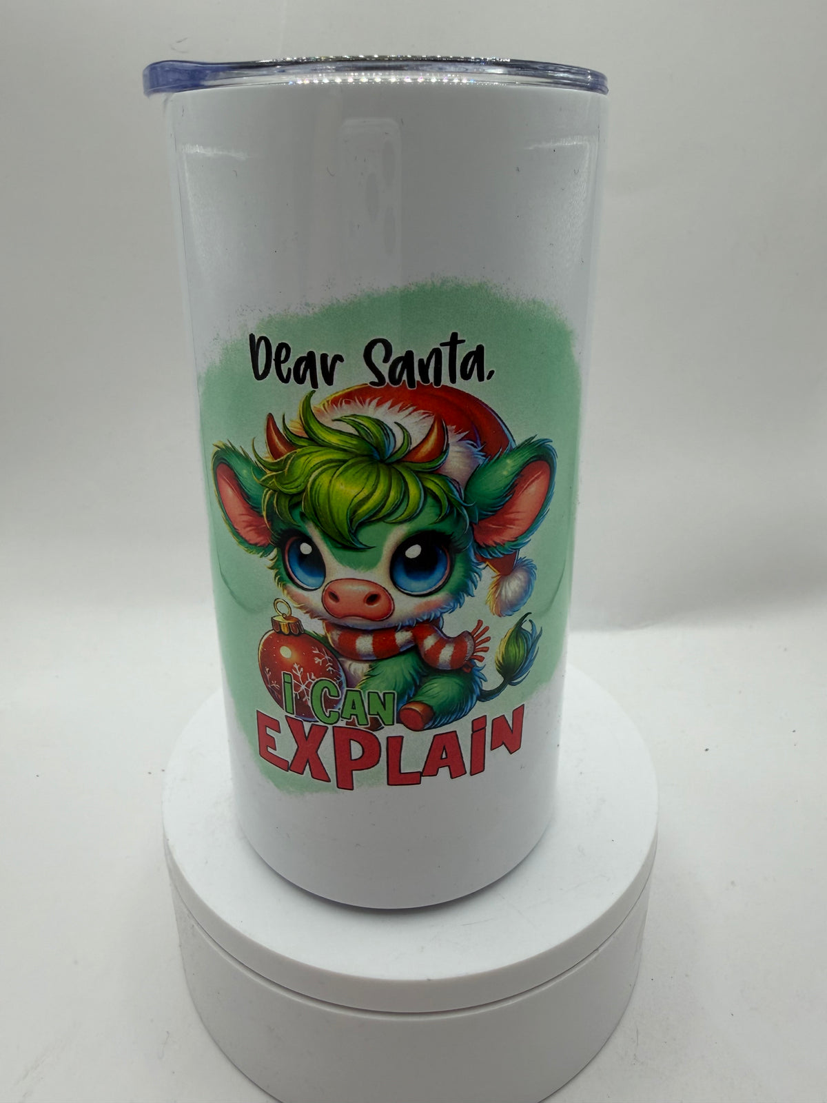 Dear Santa I Can Explain Christmas Tumbler, Stainless Steel with Colorful Holiday Design