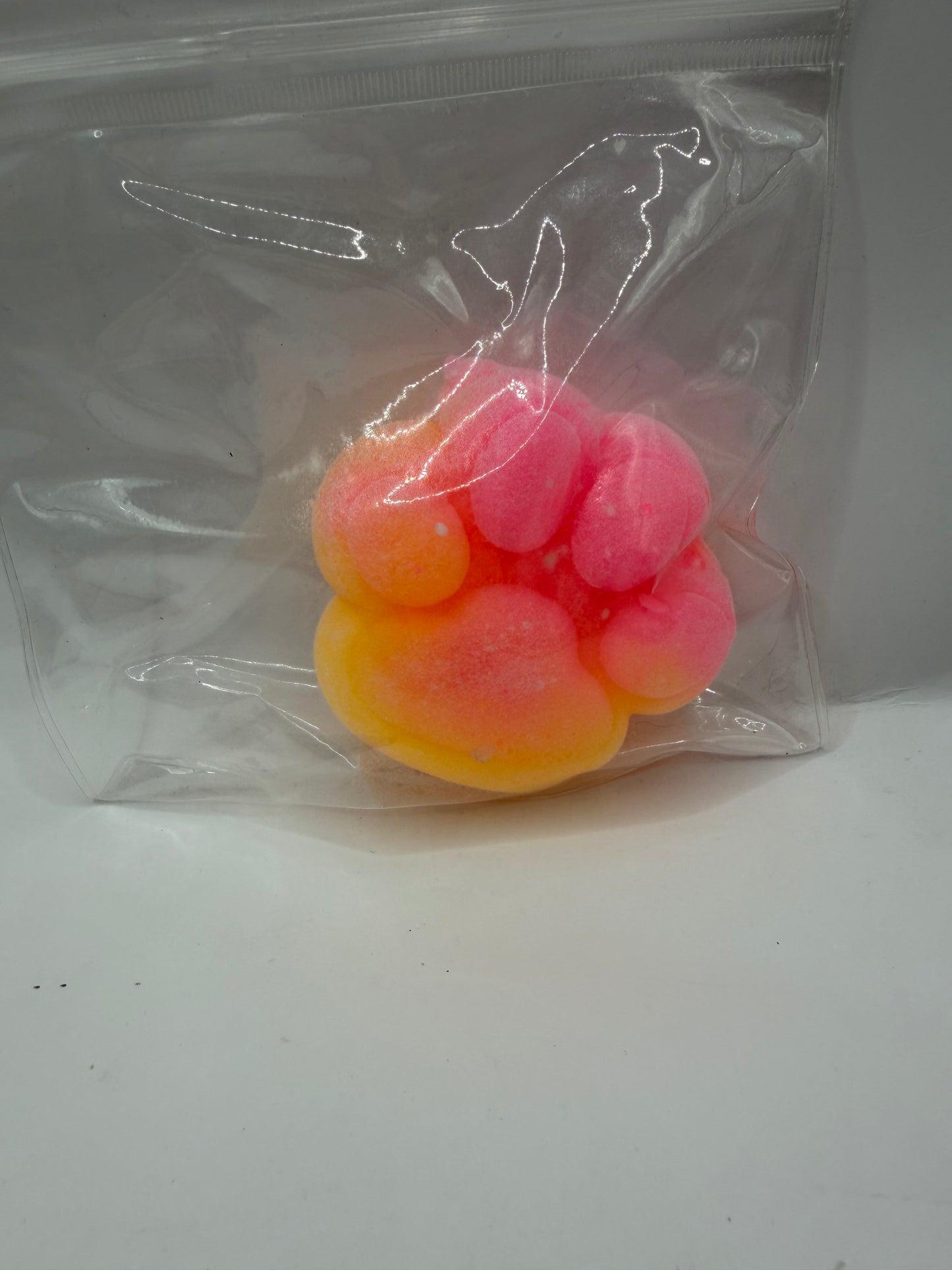 Glow-in-the-Dark Flocked Paw Squishy, Slow-Rising, Stress Relief Fidget Toy, Soft Velvety Touch