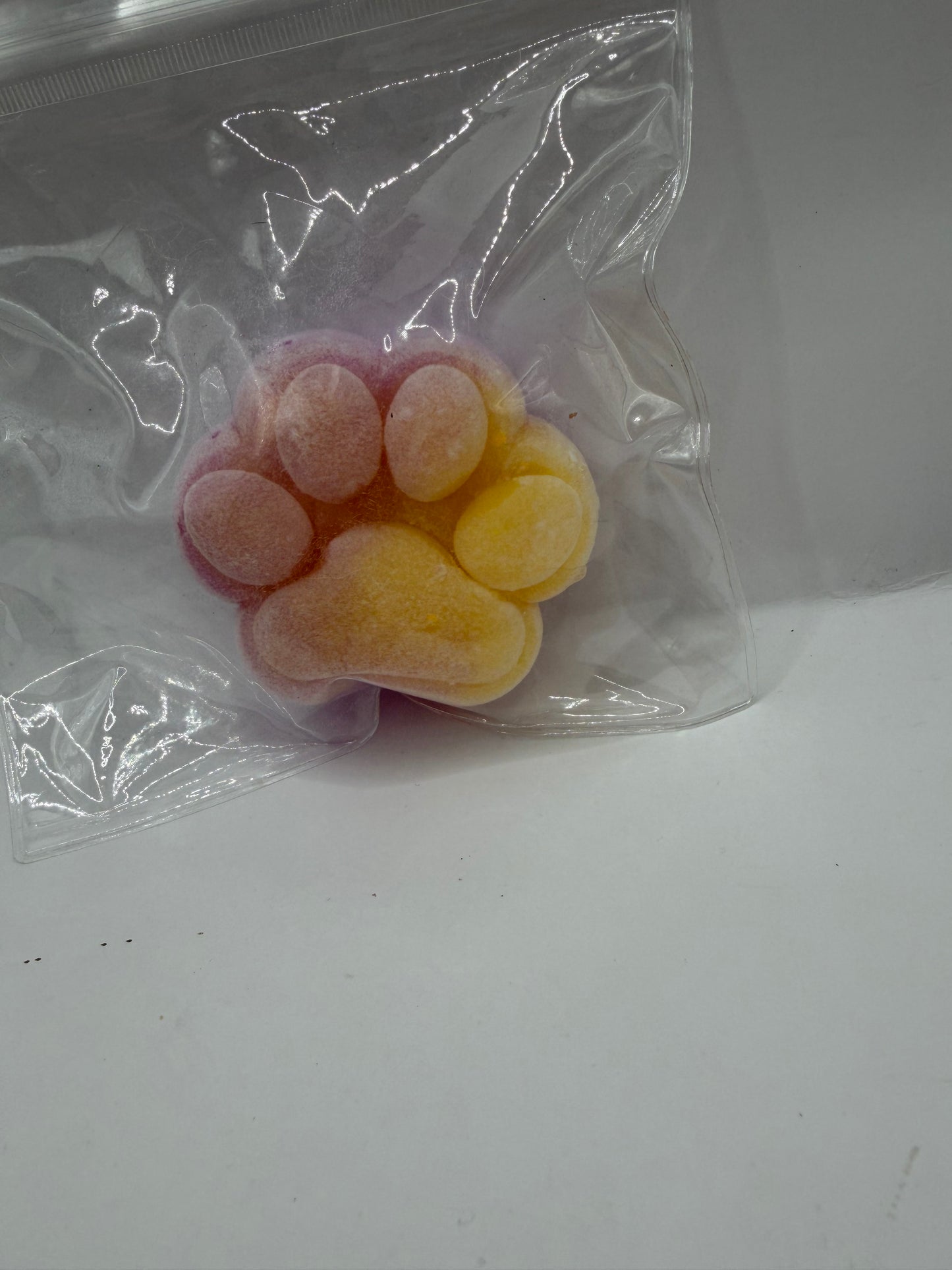 Glow-in-the-Dark Flocked Paw Squishy, Slow-Rising, Stress Relief Fidget Toy, Soft Velvety Touch