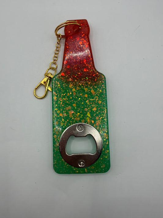 Resin Bottle Opener Keychain, Functional Bar Tool