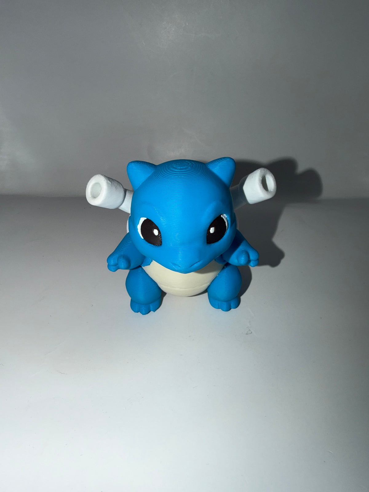 3D Printed Blastoise Figure, Blue and White, Collectible Pokemon-Inspired Figurine