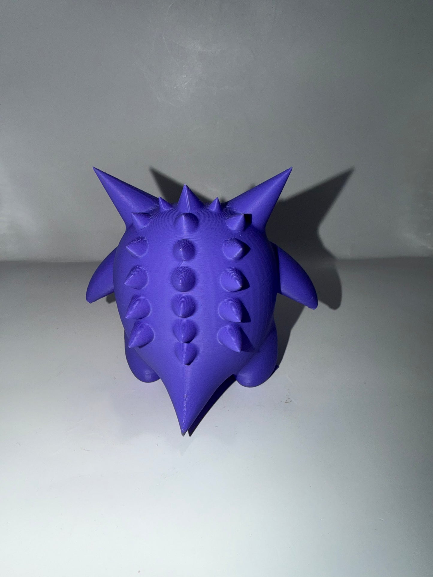 3D Printed Gengar Ghost Figurine, Purple, Anime Collectible Desk Decor, Fan Art Sculpture