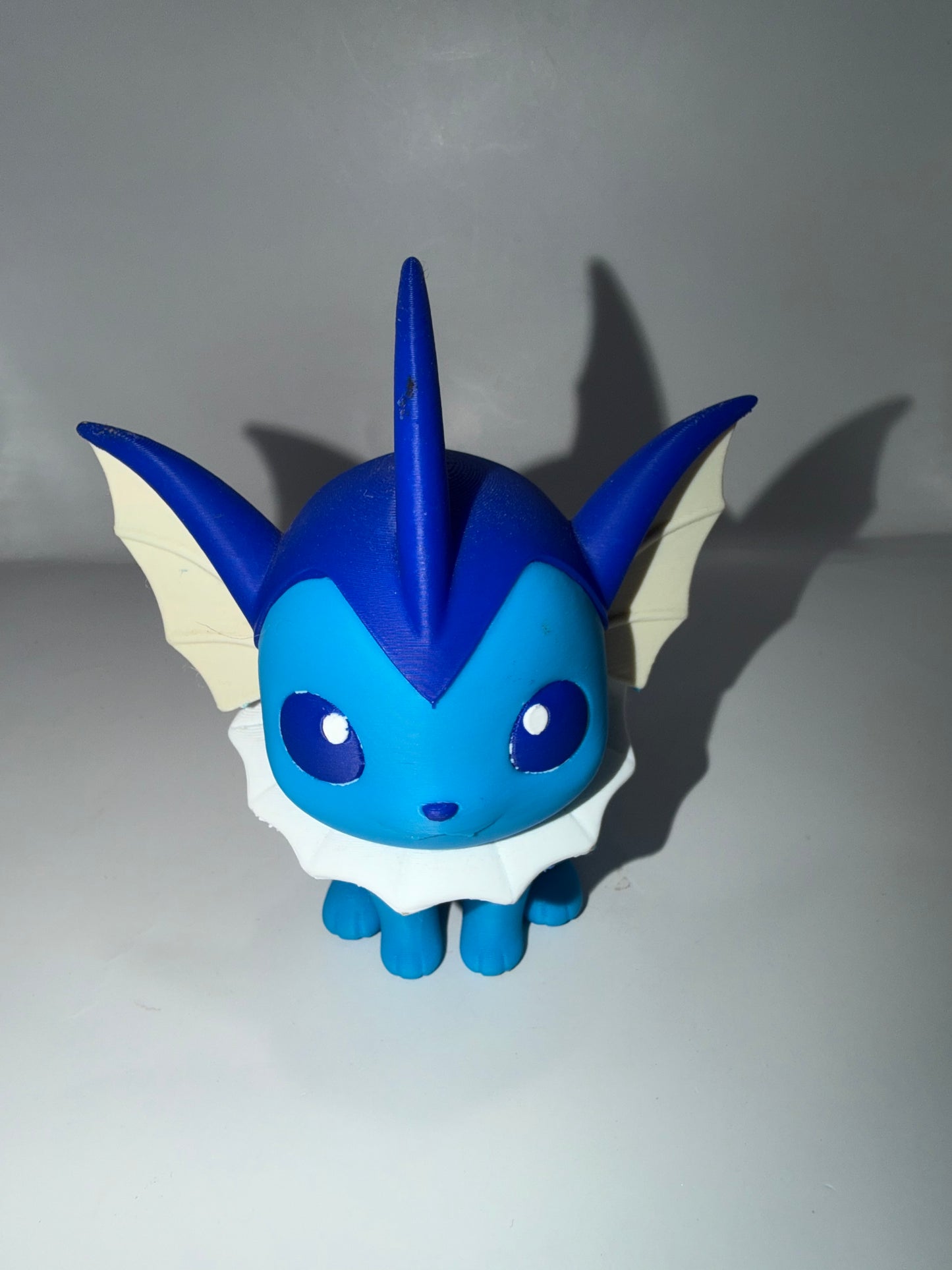 3D Printed Vaporeon Figure, Blue and White, Collectible Pokemon-Inspired Desk Decoration
