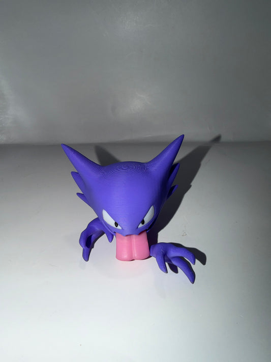 3D Printed Haunter Figurine, Purple, Pokemon-Inspired Ghost Decor