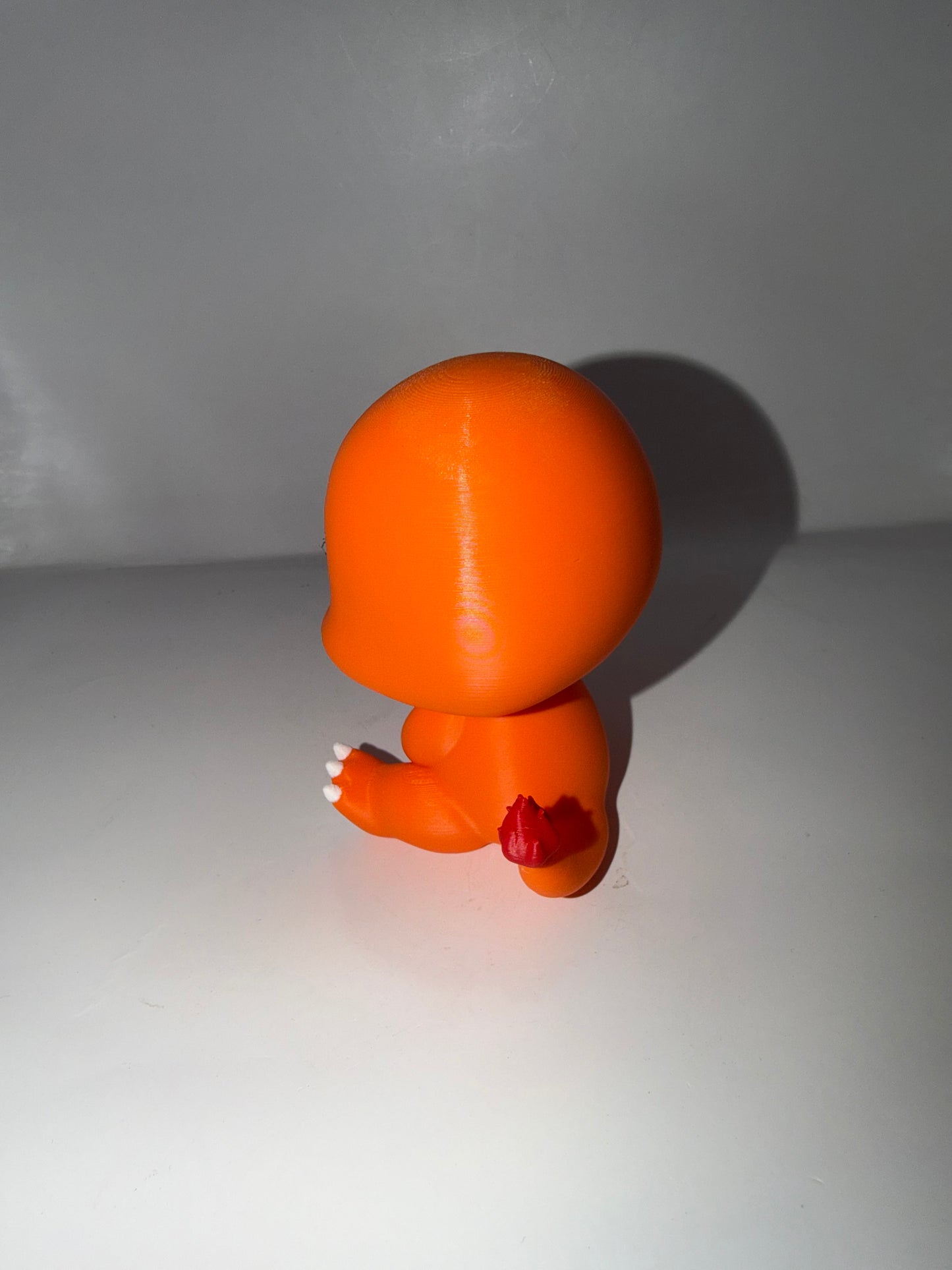 3D Printed Charmander Figurine, Orange, Cute Chibi Style Collectible Toy