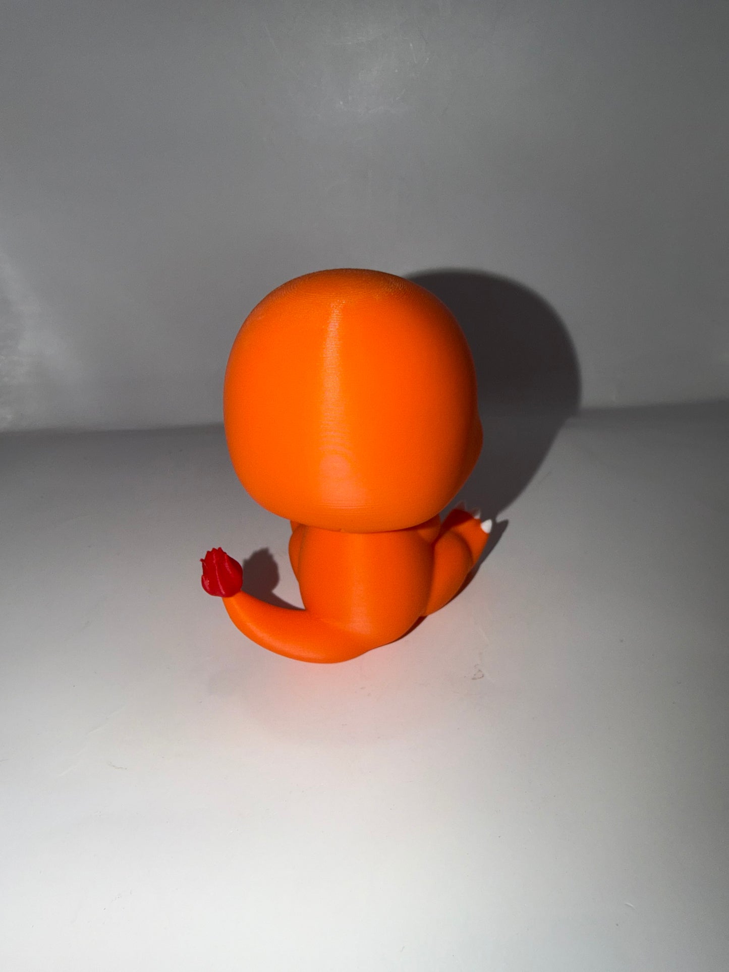3D Printed Charmander Figurine, Orange, Cute Chibi Style Collectible Toy