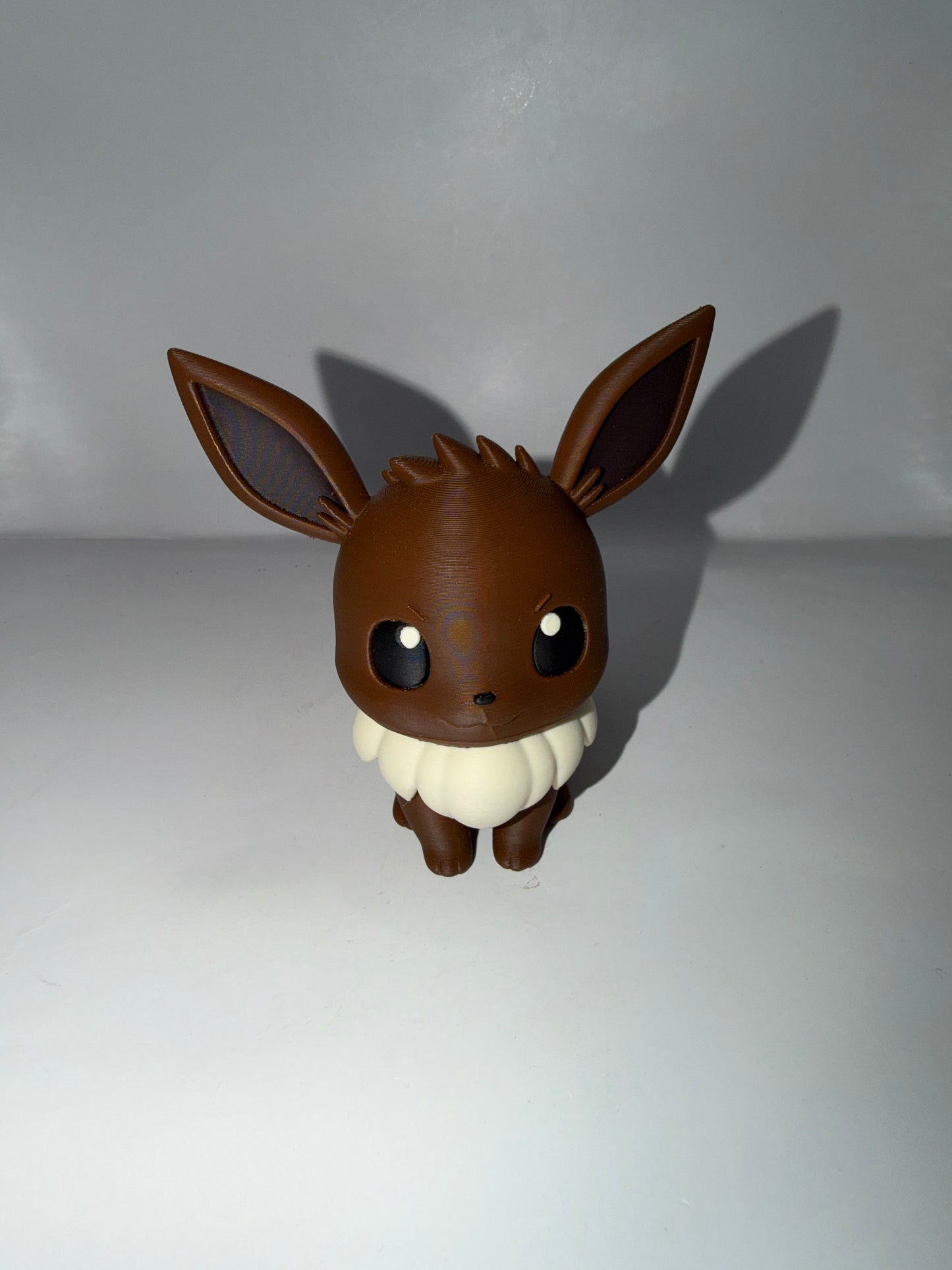 3D Printed Eevee Figurine, Brown and Cream, Pokemon