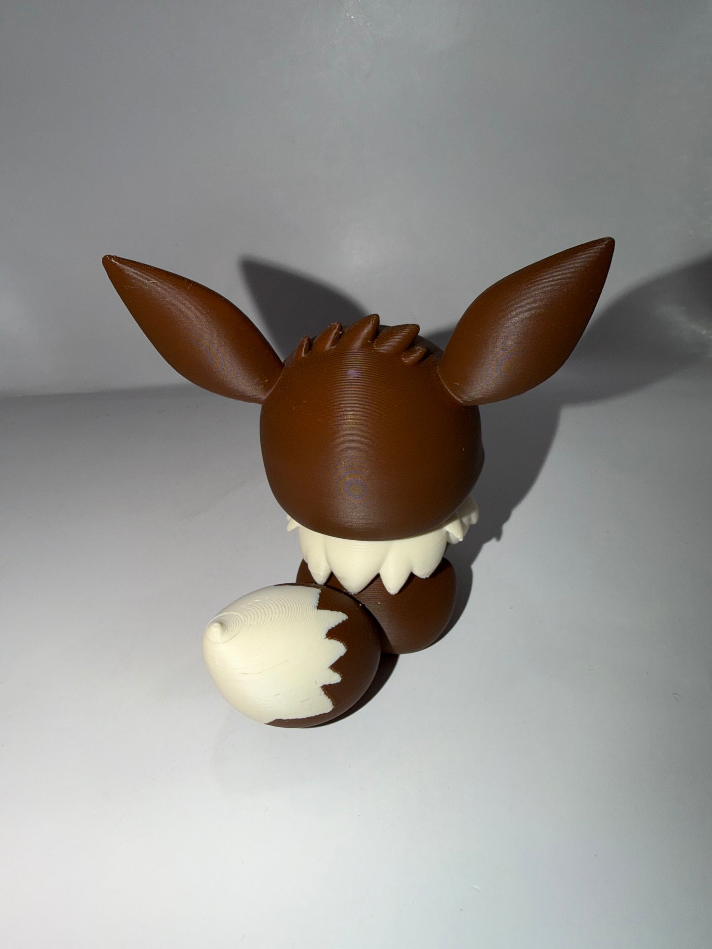 3D Printed Eevee Figurine, Brown and Cream, Pokemon