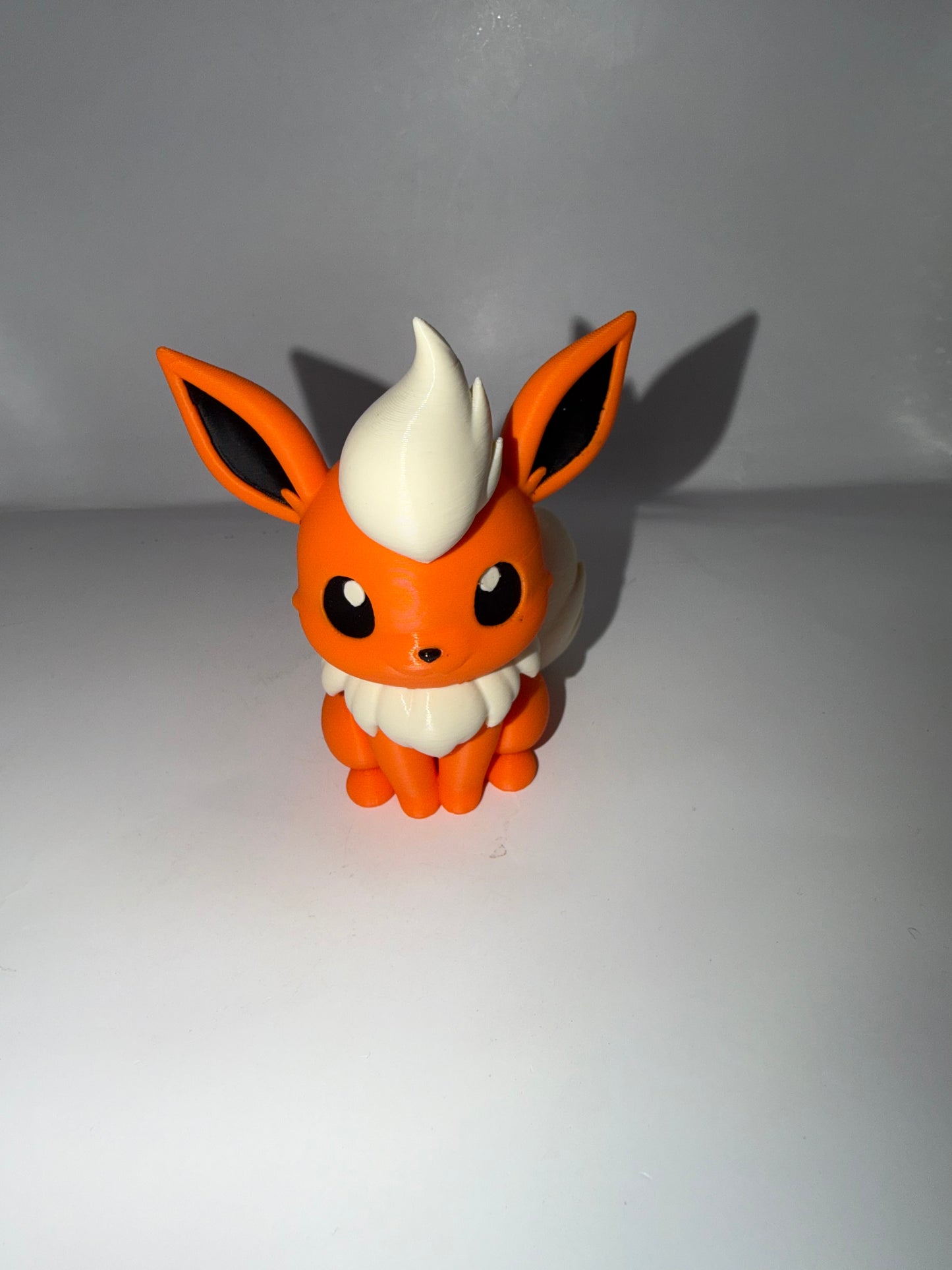 3D Printed Flareon Figure, Orange and White, Pokemon Fan Art Collectible Toy