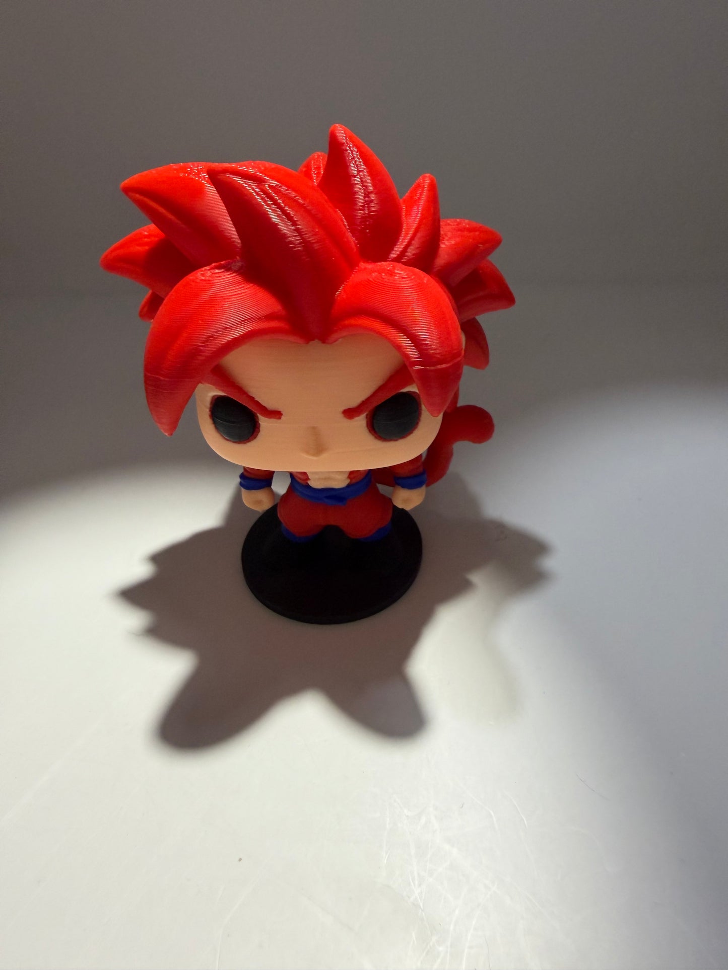 3D Printed Super Saiyan Goku Funko Pop Figure, Red Hair, Dragon Ball Z Collectible