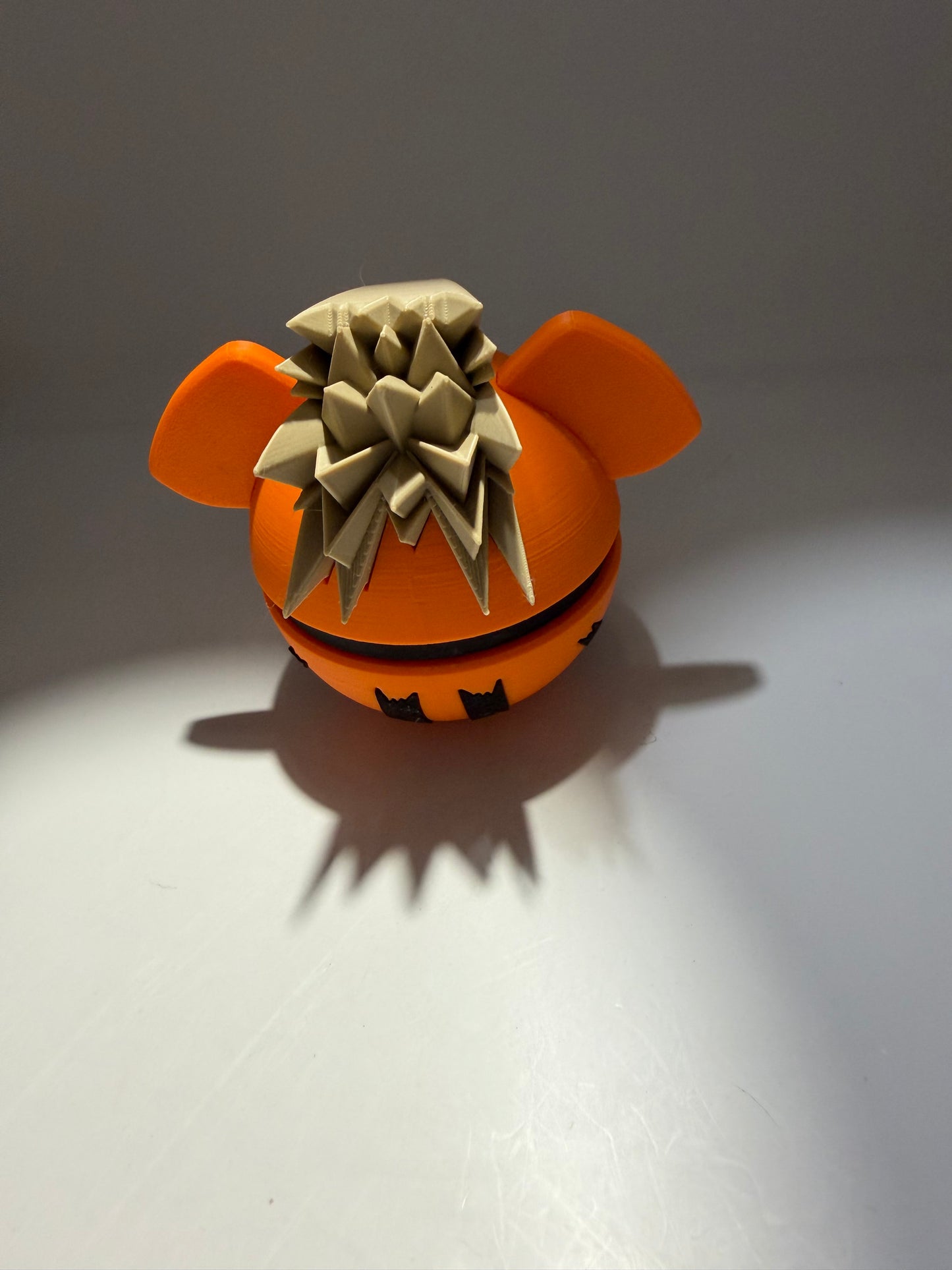 3D Printed Growlithe Pokeball Figurine, Orange, Collectible Fan Art Desk Decor