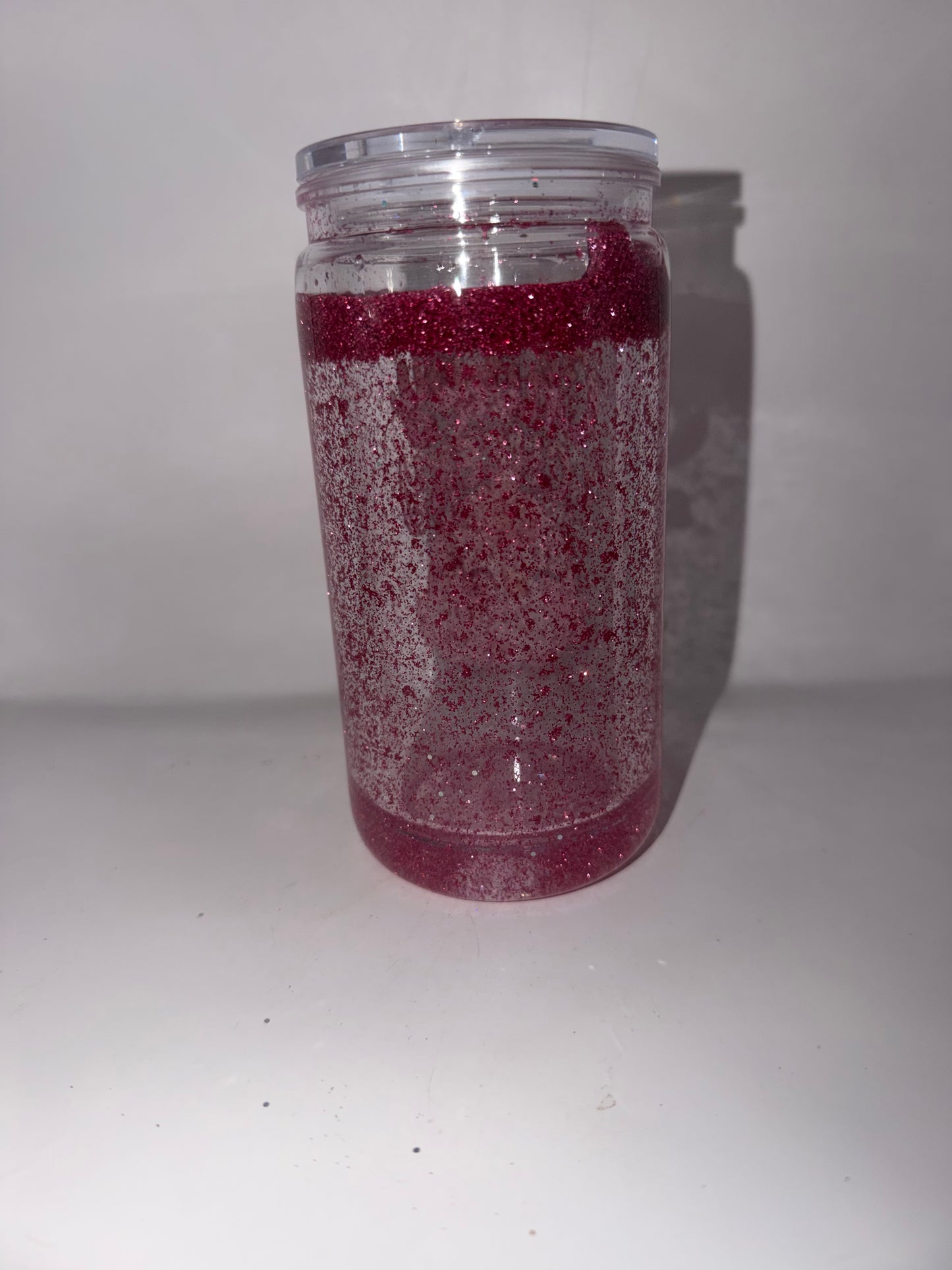 Chirpy & Cheeky Glitter Snow Globe Tumbler, Clear Plastic, Pink Glitter, Cute Character Design