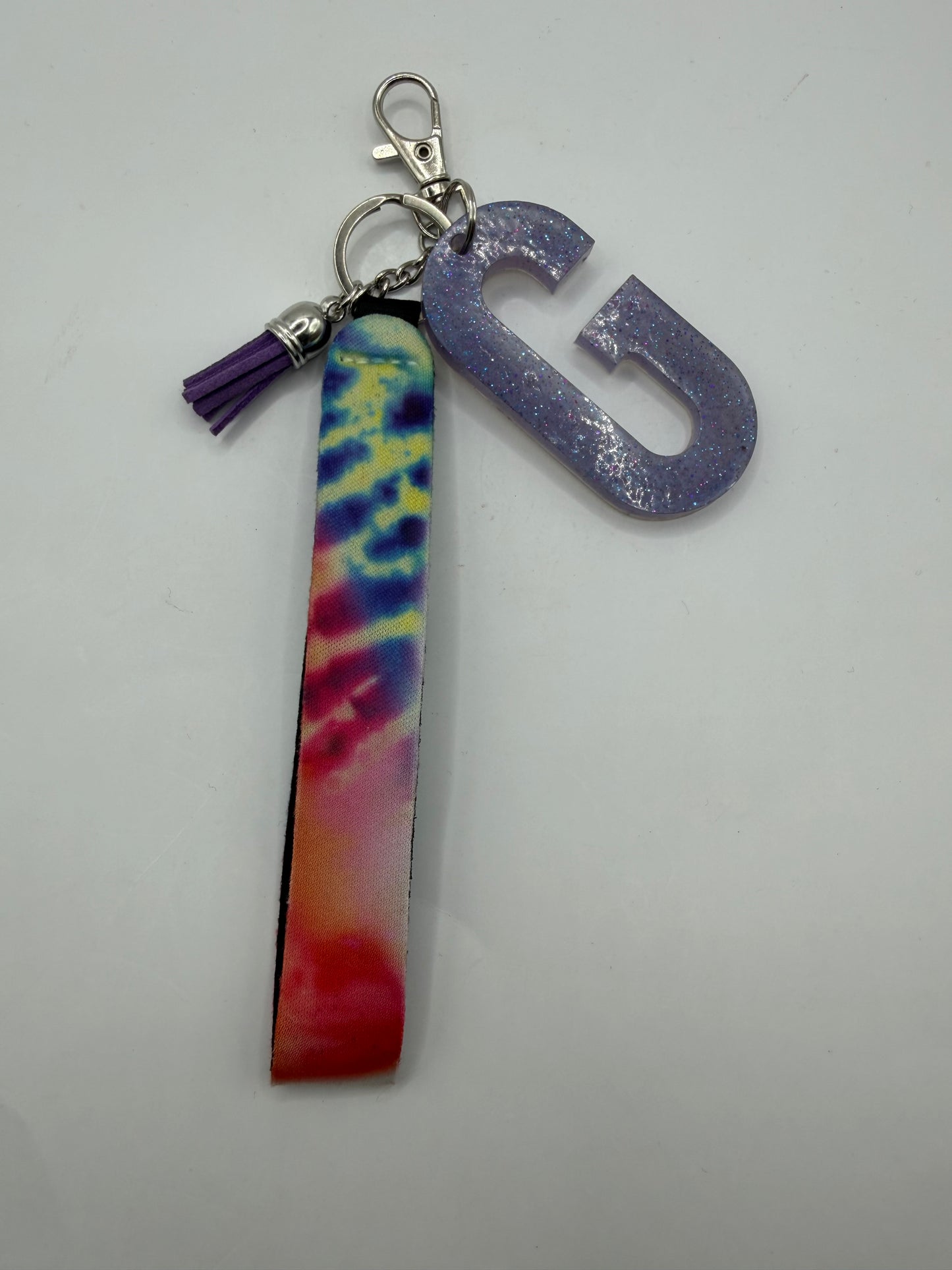 Glitter Lanyard Keychain with Metal Hook