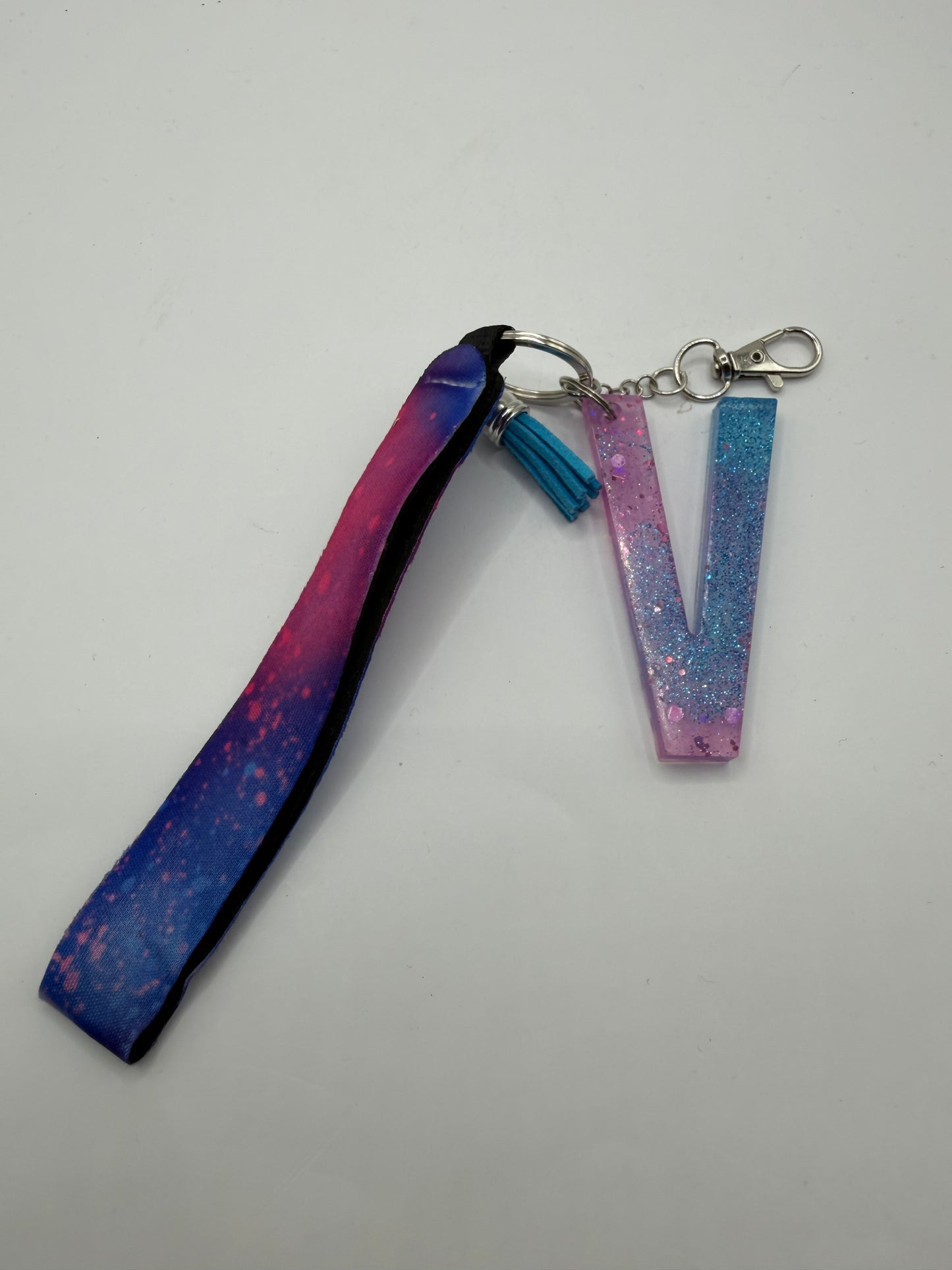 Glitter Lanyard Keychain with Metal Hook