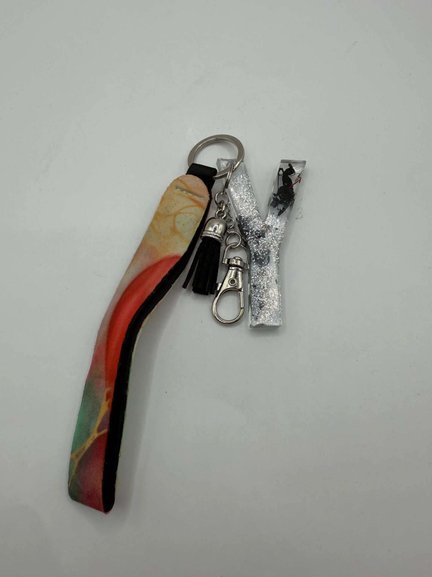 Glitter Lanyard Keychain with Metal Hook