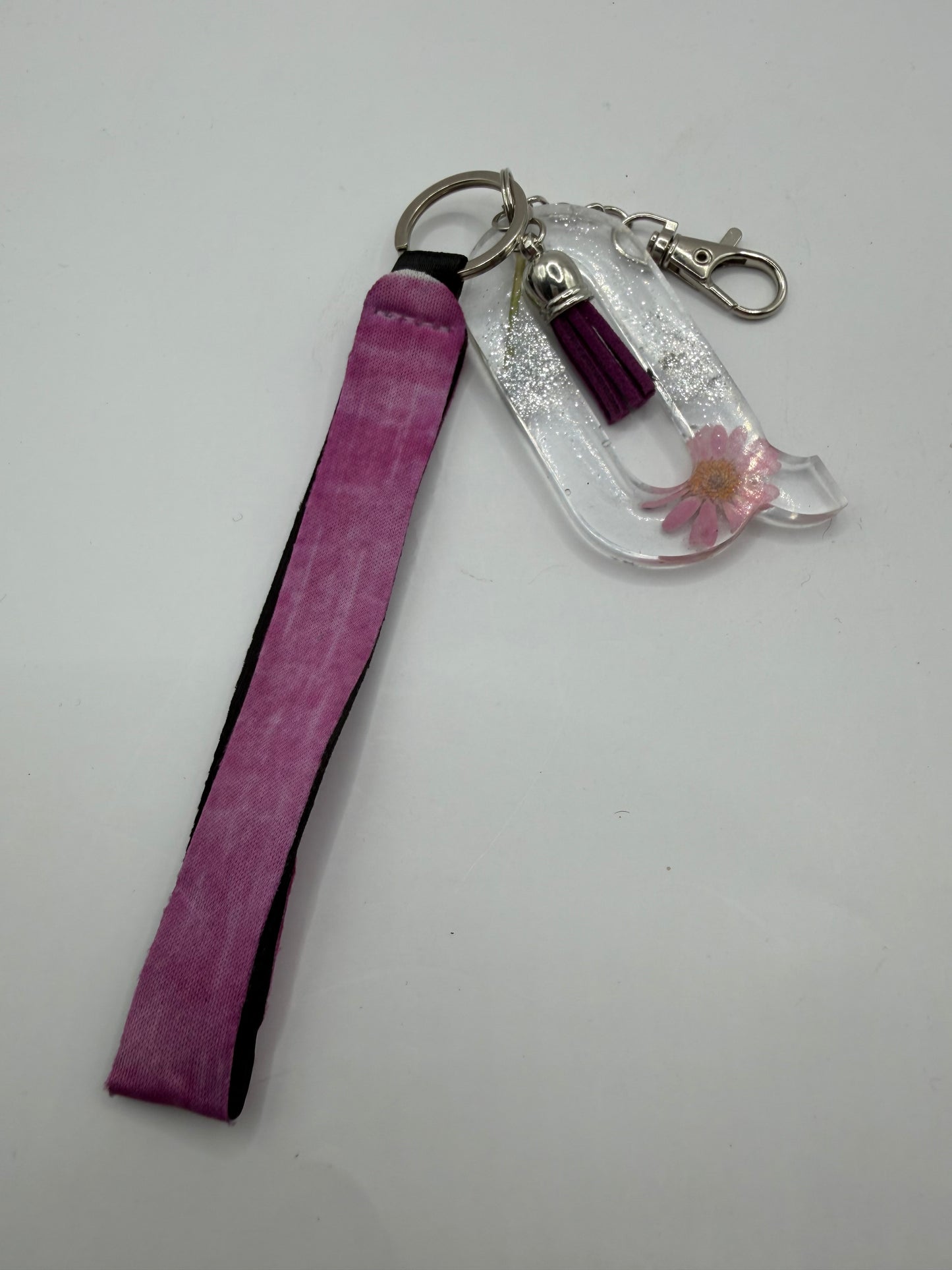Glitter Lanyard Keychain with Metal Hook