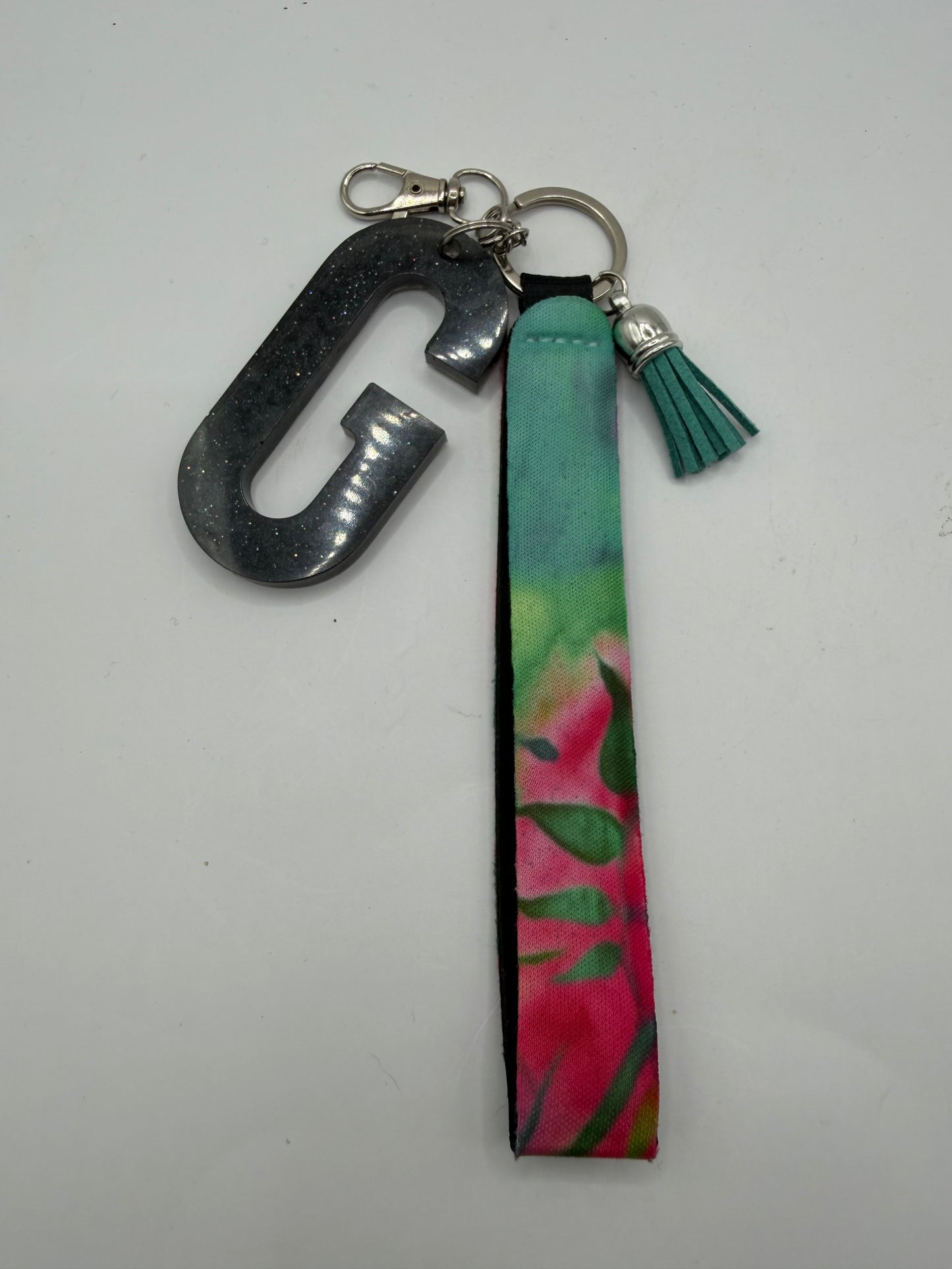 Glitter Lanyard Keychain with Metal Hook